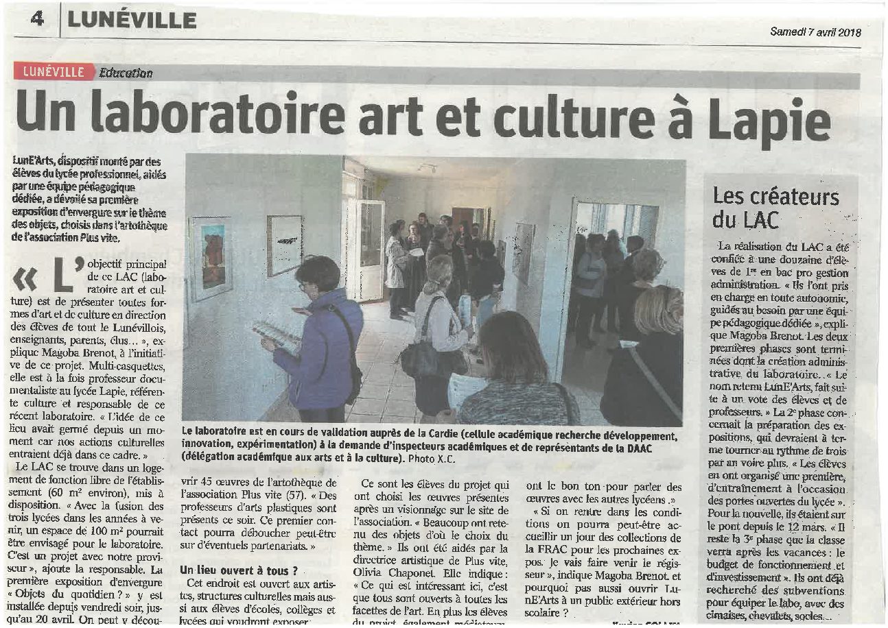 Vernissage et ouverture du Laboratoire Art et Culture