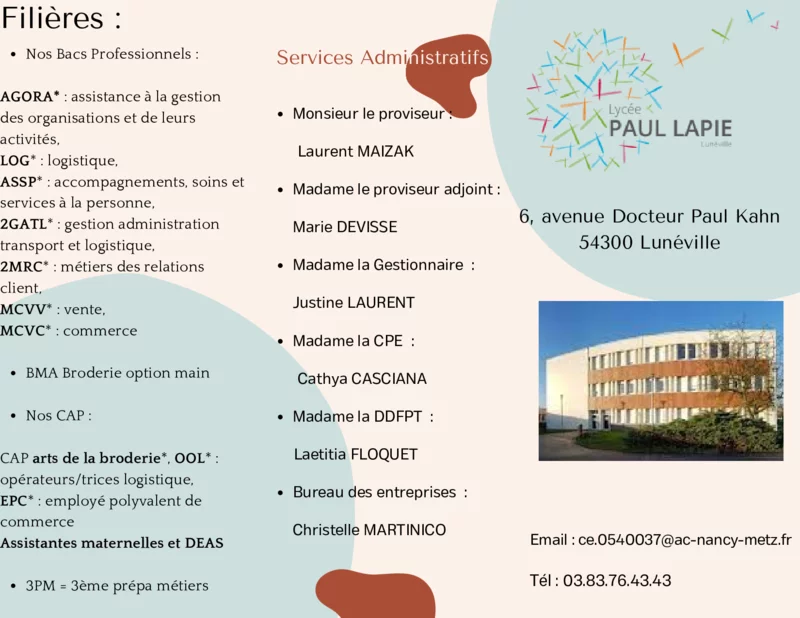 Triptyque élève n°4 — Présentation du Lycée Paul Lapie