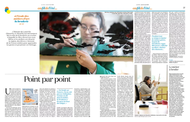A l’école des métiers d’art la broderie